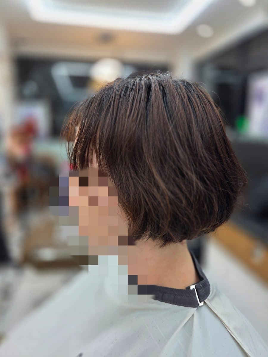 보브 단발 · 2중 단발 - 명장동 미용실 호박넝쿨헤어